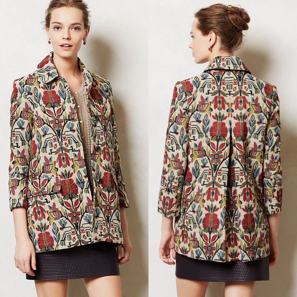 Anthropologie Tulip Tapestry Jacket